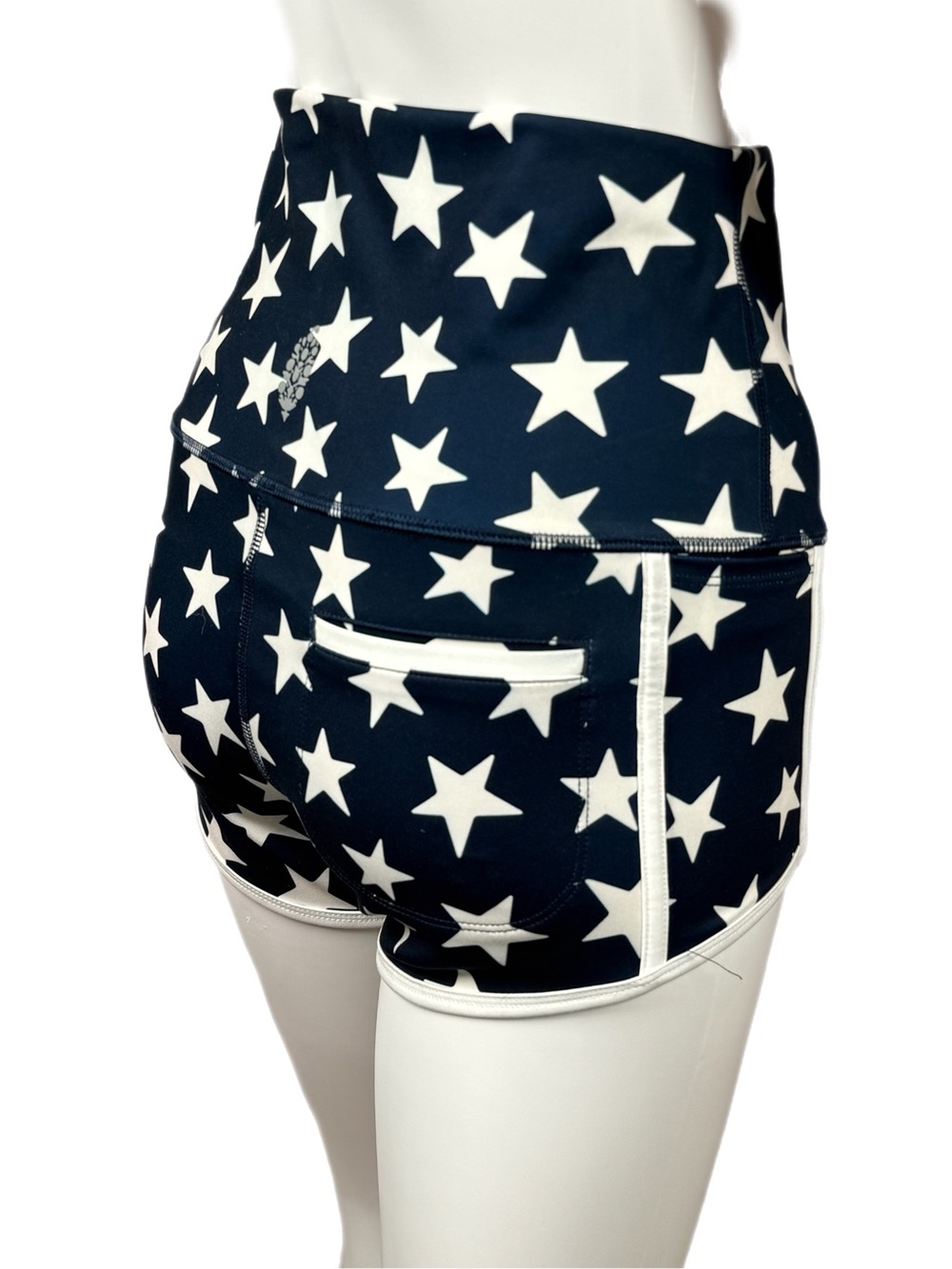 Free People | Island Time Navy Star-Print High-Rise Yoga Athletic Shorts - Picture 5 of 15